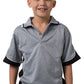 Be Seen-Be Seen Kids Polo Shirt With Striped Collar 2nd( 15 Color )-Grey-Black-White / 6-Uniform Wholesalers - 11