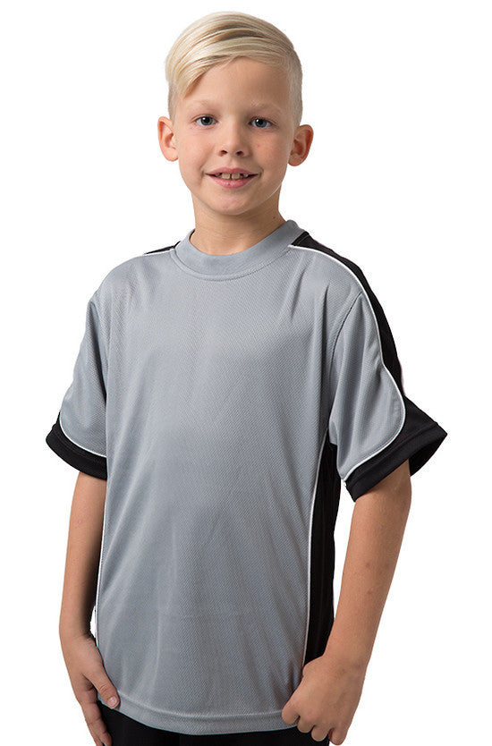 Be Seen-Be Seen Kids Short Sleeve T-shirt-Grey-Black-White / 6-Uniform Wholesalers - 3