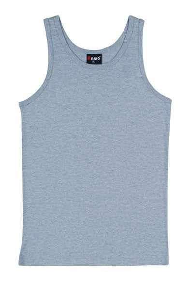 Ramo-Ramo Mens Rib Singlet-Grey Marl / S-Uniform Wholesalers - 7