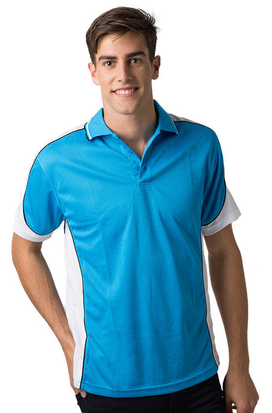 Be Seen-Be Seen Men's Polo Shirt With Striped Collar 3rd( 7 Color )-Hawaiian Blue-White-Black / XS-Uniform Wholesalers - 4