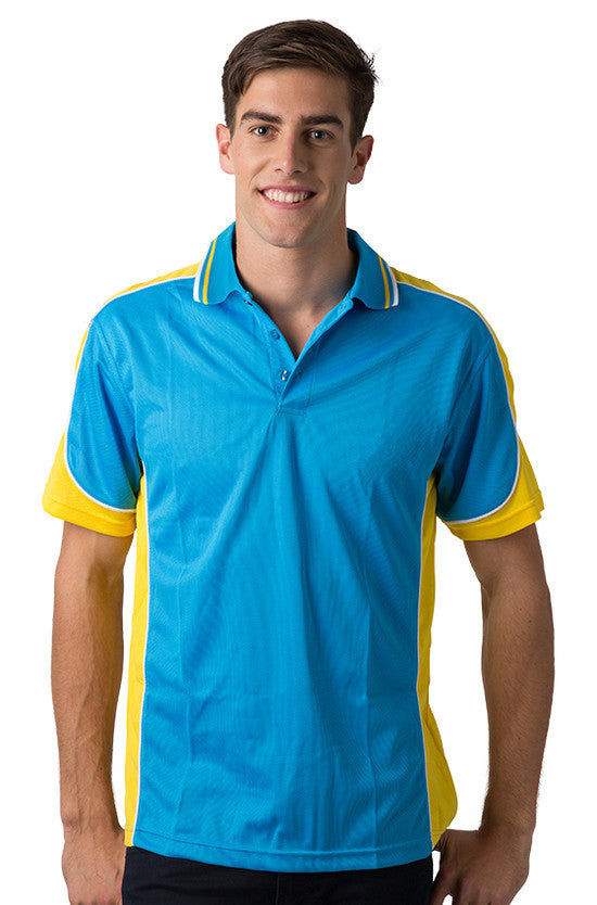 Be Seen-Be Seen Men's Polo Shirt With Striped Collar 3rd( 7 Color )-Hawaiian Blue-Yellow-White / XS-Uniform Wholesalers - 5