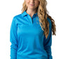 Be Seen-Be Seen Ladies Long Sleeve Plain Polo Shirt With Ribbed Cuffs-Hawaiian Blue / 8-Uniform Wholesalers - 2