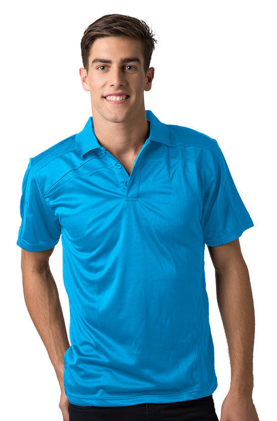Be Seen-Be Seen Adults Polo Shirt With Contrast Side And Shoulder Panel-Hawaiian Blue / S-Uniform Wholesalers - 8
