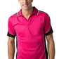 Be Seen-Be Seen Men's Polo Shirt With Striped Collar 3rd( 7 Color )-Hot Pink-Black-White / XS-Uniform Wholesalers - 6
