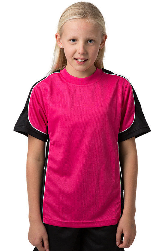 Be Seen-Be Seen Kids Short Sleeve T-shirt-Hot Pink-Black-White / 6-Uniform Wholesalers - 4