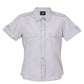 Ramo-Ramo Ladies Military Short Sleeve Shirt-Ice Grey / 8-Uniform Wholesalers - 7