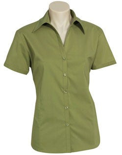 Biz Collection-Biz Collection Ladies Metro Shirt - S/S 3rd (3 Colour)-LIGHT GREEN / 6-Uniform Wholesalers - 9