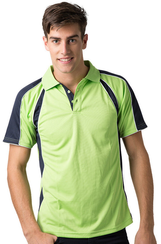 Be Seen-Be Seen Men's Polo Shirt With Contrast Sleeve 2nd( 8 Color )-Lime-Navy-White / XS-Uniform Wholesalers - 1