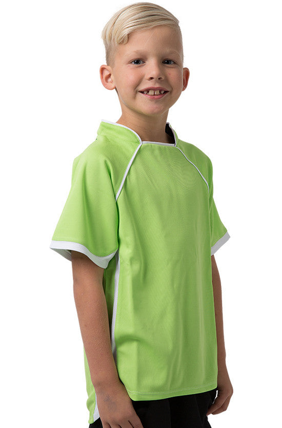 Be Seen-Be Seen Kids T-shirt With Pique Knit-Lime-White-Black / 6-Uniform Wholesalers - 7