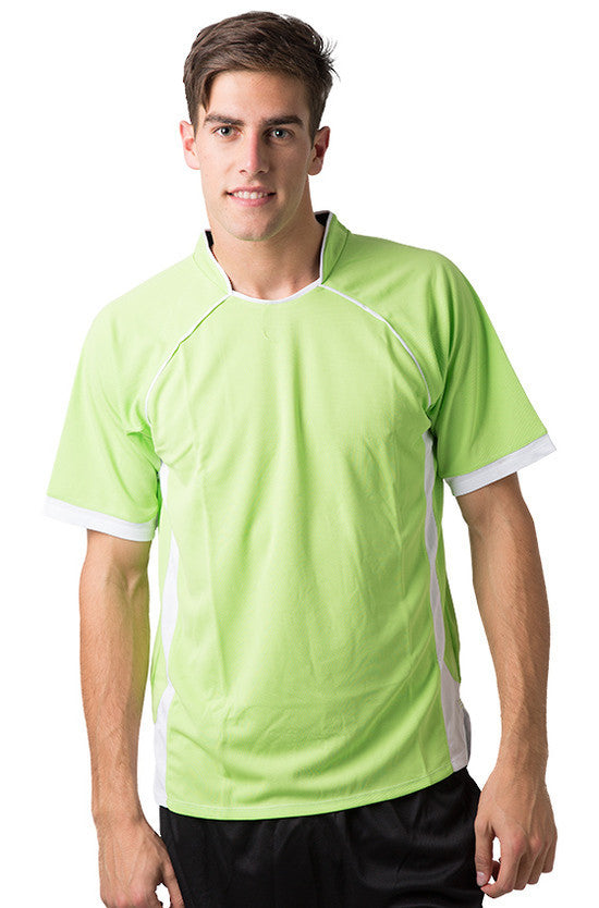 Be Seen-Be Seen Men's Polo Shirt With Pique Knit Body And Contrast 1st( 7 Color )-Lime-White-Black / XS-Uniform Wholesalers - 7