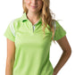 Be Seen-Be Seen Ladies Sleeve Polo Shirt With Striped Collar 1st( 10 Color )-Lime-White / 8-Uniform Wholesalers - 6