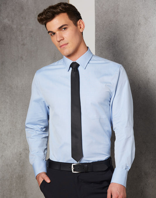 Winning Spirit Men's Pinpoint Oxford Long Sleeve Shirt-(M7005L)