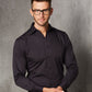 Winning Spirit Men's Dobby Stripe Long Sleeve Shirt (M7132)