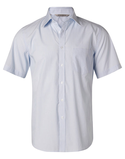 Winning Spirit Men's Fine Stripe Short Sleeve Shirt (M7211)