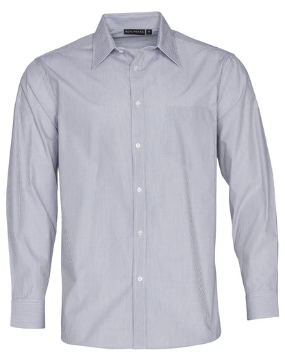 Winning Spirit Men's Fine Stripe Long Sleeve Shirt (M7212)