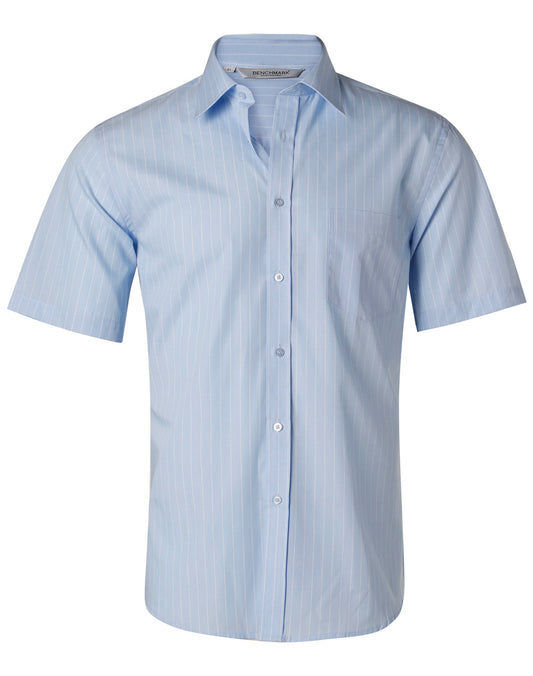 Winning Spirit Men's Pin Stripe Short Sleeve Shirt (M7221)
