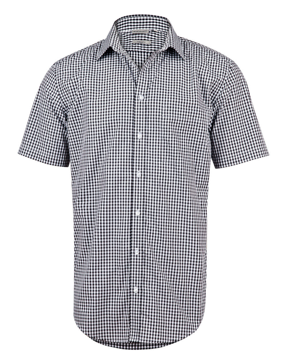 Winning Spirit Men’s Gingham Check Short Sleeve Shirt (M7300S)