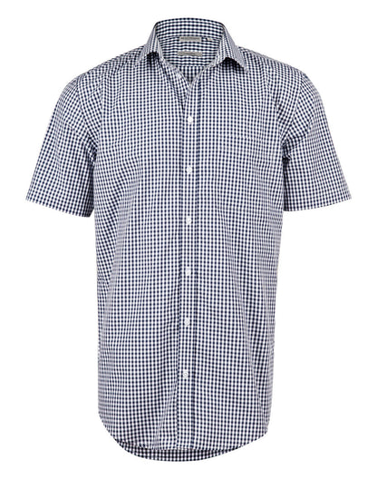 Winning Spirit Men’s Gingham Check Short Sleeve Shirt (M7300S)
