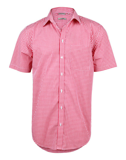 Winning Spirit Men’s Gingham Check Short Sleeve Shirt (M7300S)