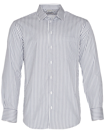 Winning Spirit Men's Sateen Stripe Long Sleeve Shirt (M7310L)