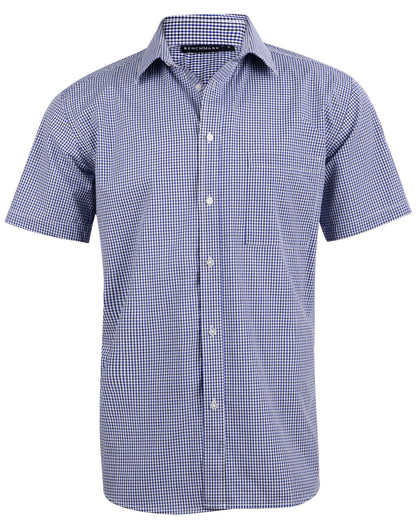 Winning Spirit Men’s Two Tone Gingham Short Sleeve Shirt (M7320S)