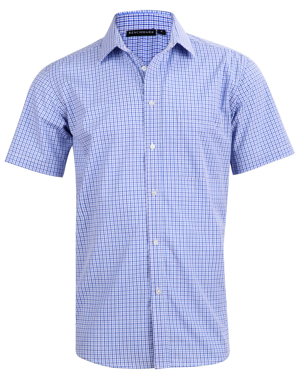 Winning Spirit Men’s Two Tone Gingham Short Sleeve Shirt (M7320S)