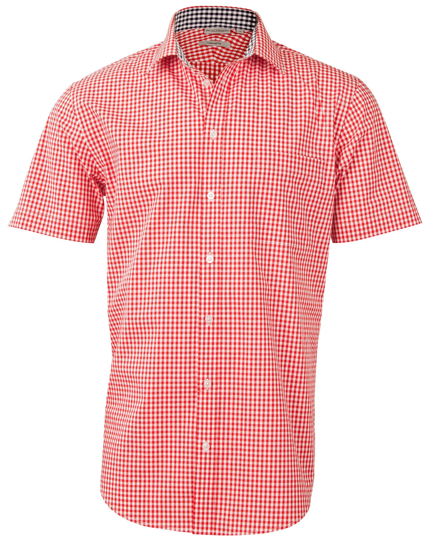 Winning Spirit  Men’s Gingham Check Short Sleeve Shirt (M7330S)