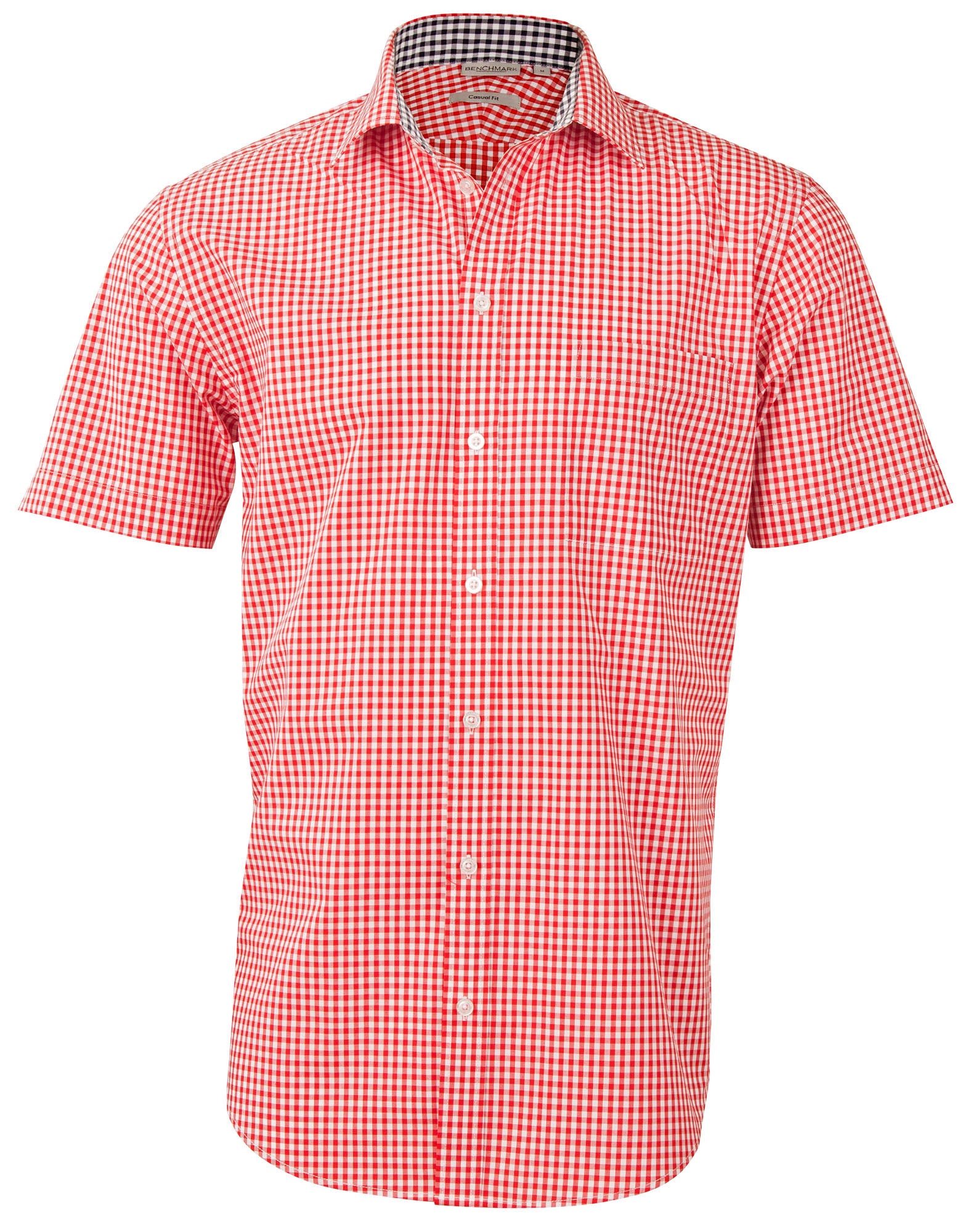 Winning Spirit  Men’s Gingham Check Short Sleeve Shirt (M7330S)
