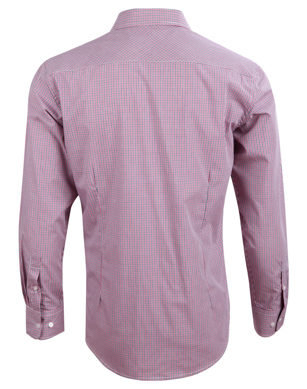 Winning spirit Men’s Two Tone Mini Gingham Long Sleeve Shirt (M7340L)