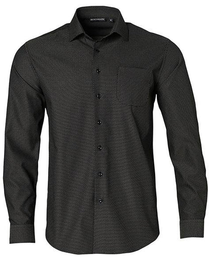 Winning Spirit Ascot Mens Long Sleeve Dot Jacquard Stretch Shirt (M7400L)