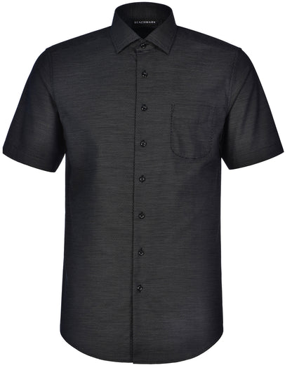 Winning Spirit Ascot Mens Short Sleeve Dot Jacquard Stretch Shirt (M7400S)