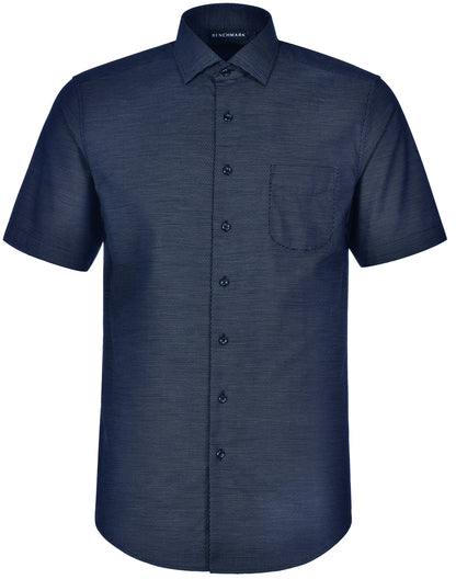 Winning Spirit Ascot Mens Short Sleeve Dot Jacquard Stretch Shirt (M7400S)