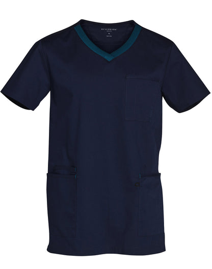Wining Spirit  Mens V-neck Contrast Trim Scrub Top (M7650 )