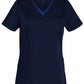 Wining Spirit Ladies V-neck Contrast Trim Scrub Top (M7660)
