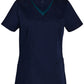 Wining Spirit Ladies V-neck Contrast Trim Scrub Top (M7660)