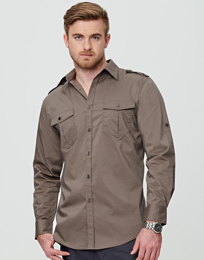 Winning Spirit Men's Long Sleeve Military Shirt (M7912)