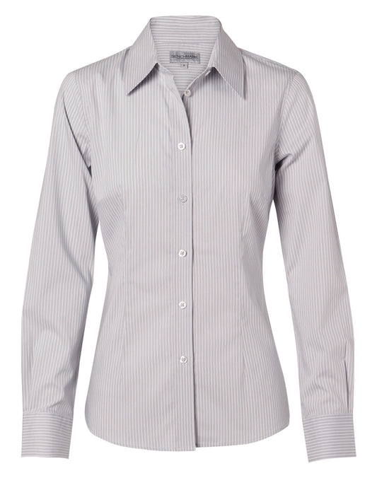 Winning Spirit Women's Ticking Stripe Long Sleeve Shirt (M8200L)