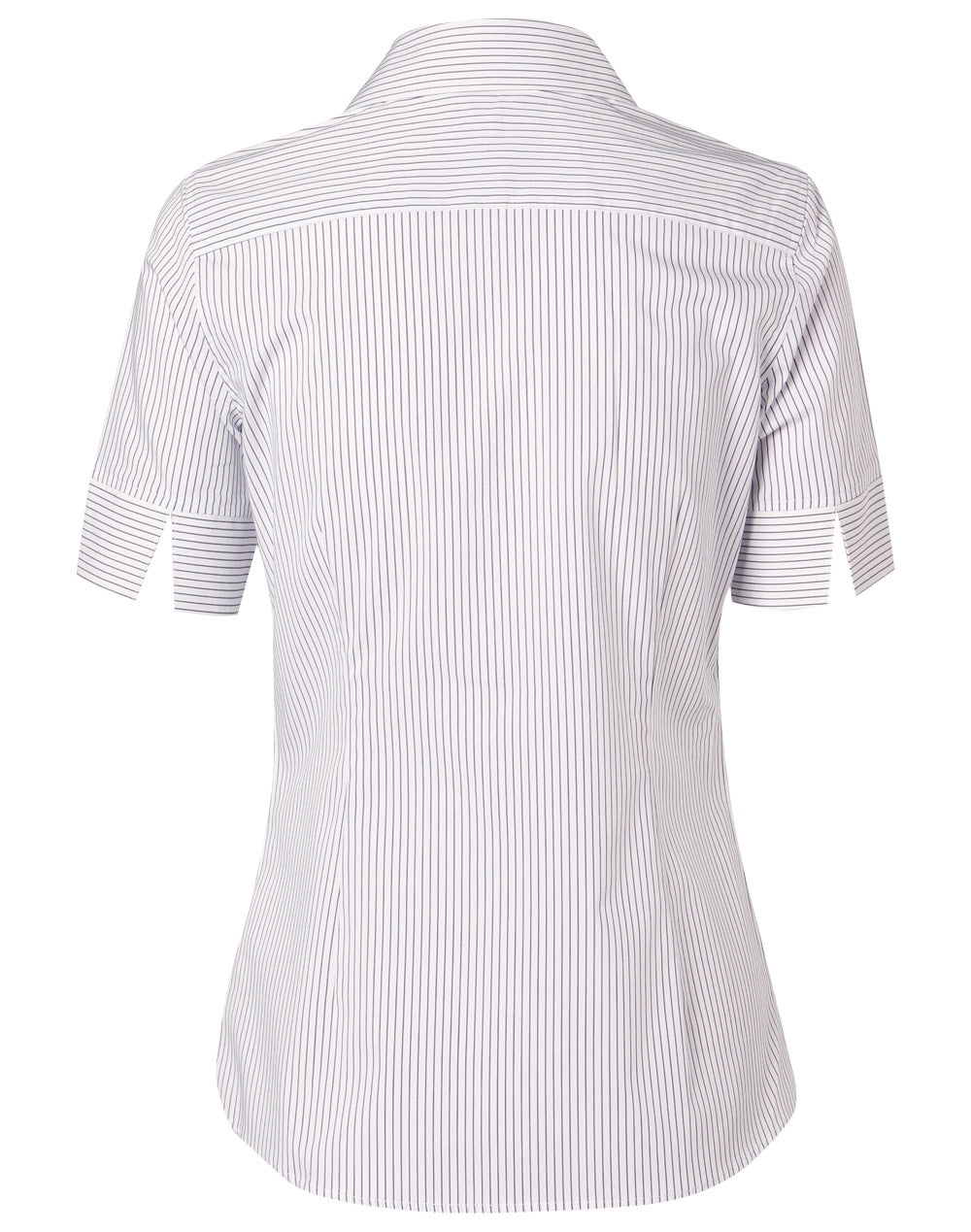Winning Spirit Women's Ticking Stripe Short Sleeve Shirt-(M8200S)