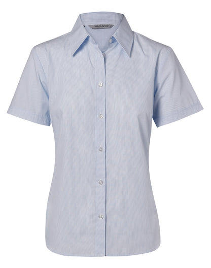 Winning Spirit Women's Fine Stripe Short Sleeve Shirt (M8211)