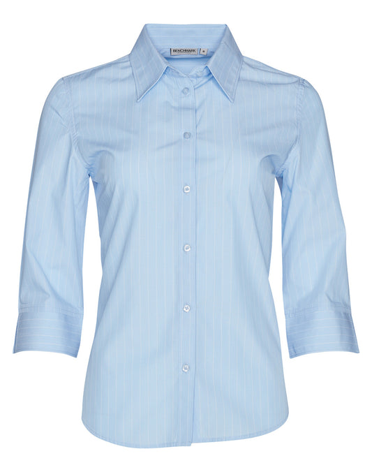 Winning Spirit Women's Pin Stripe 3/4 Sleeve Shirt (M8223)