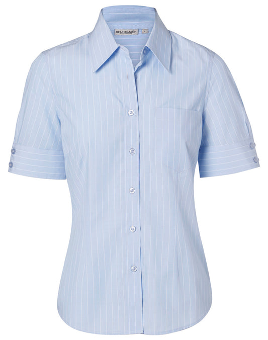 Winning Spirit Women's Pin Stripe Short Sleeve Shirt (M8224)