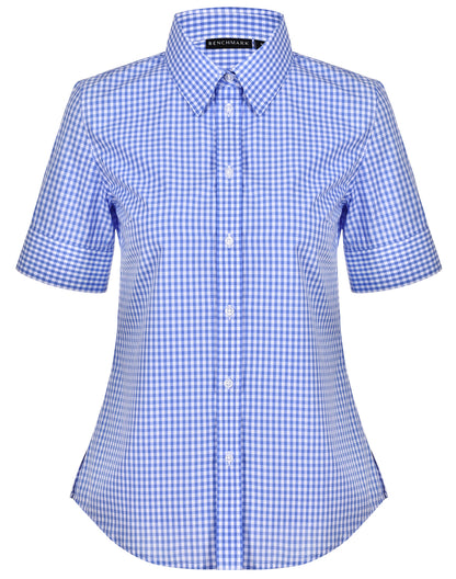 Winning Spirit Ladies’ Gingham Check Short Sleeve Shirt (M8300S)