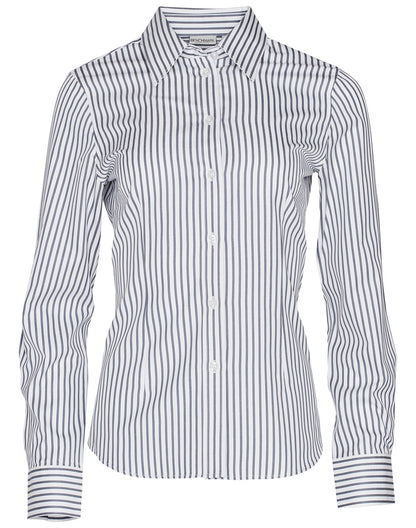 Winning Spirit Ladies' Sateen Stripe Long Sleeve Shirt (M8310L)