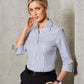 Winning Spirit Women's Sateen Stripe 3/4 Sleeve Shirt (M8310Q)