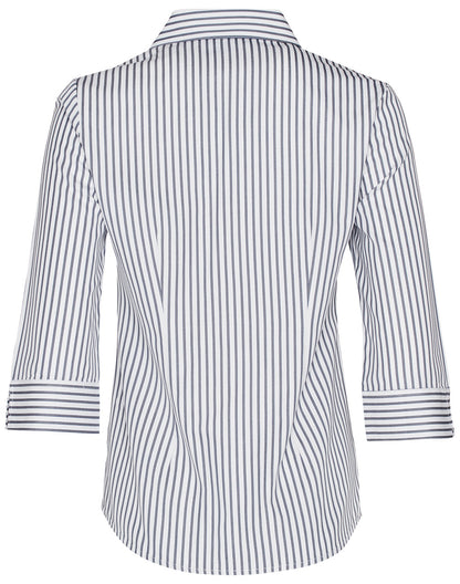 Winning Spirit Women's Sateen Stripe 3/4 Sleeve Shirt (M8310Q)
