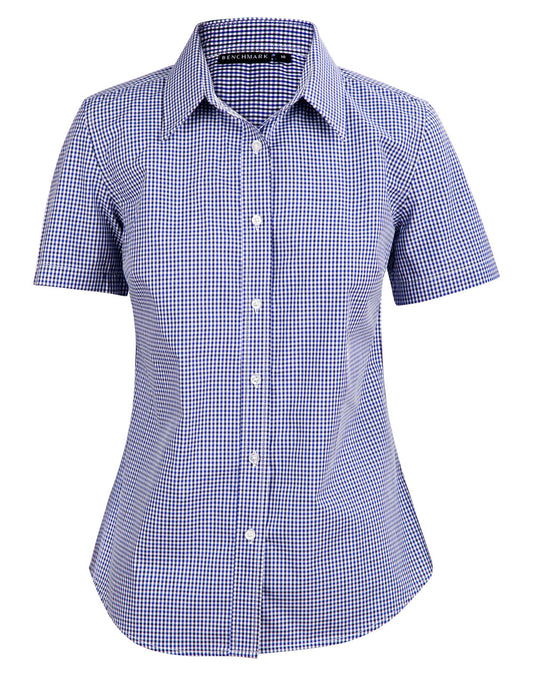 Winning Spirit Ladies’ Multi_Tone Check Short Sleeve Shirt (M8320S)