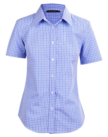 Winning Spirit Ladies’ Multi_Tone Check Short Sleeve Shirt (M8320S)