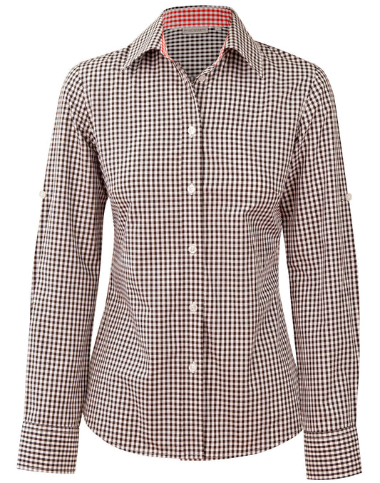 Winning Spirit Ladie's Gingham Check Long Sleeve Shirt (M8330L)