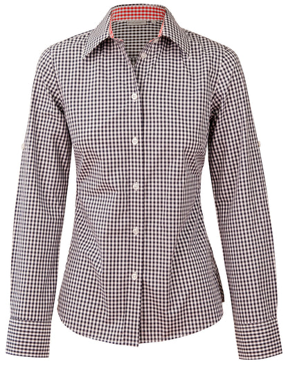 Winning Spirit Ladie's Gingham Check Long Sleeve Shirt (M8330L)