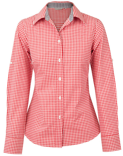 Winning Spirit Ladie's Gingham Check Long Sleeve Shirt (M8330L)
